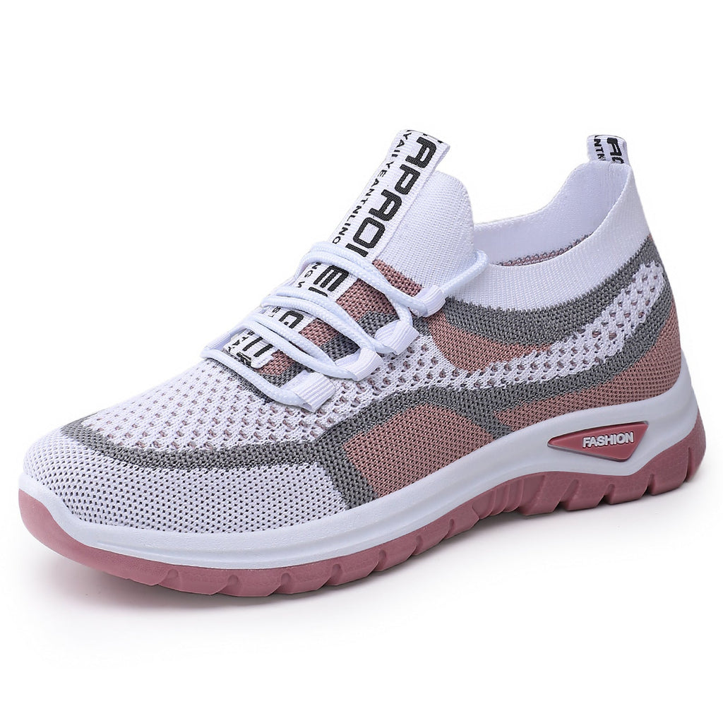 Women's Breathable Mesh Running Shoes with Elastic Lacing