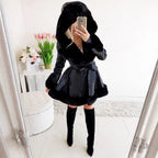 Elegant Parka with Faux Fur Collar and Pockets