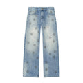 Women's Denim Jeans with Sparkling Star Pattern