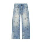 Women's Denim Jeans with Sparkling Star Pattern