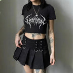 Women's Crop T-Shirt with Fruity Cherry Design and Loose Cut