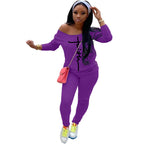 Women's Casual Off-Shoulder Two-Piece Set