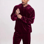 Men's Velvet Tracksuit with Hoodie