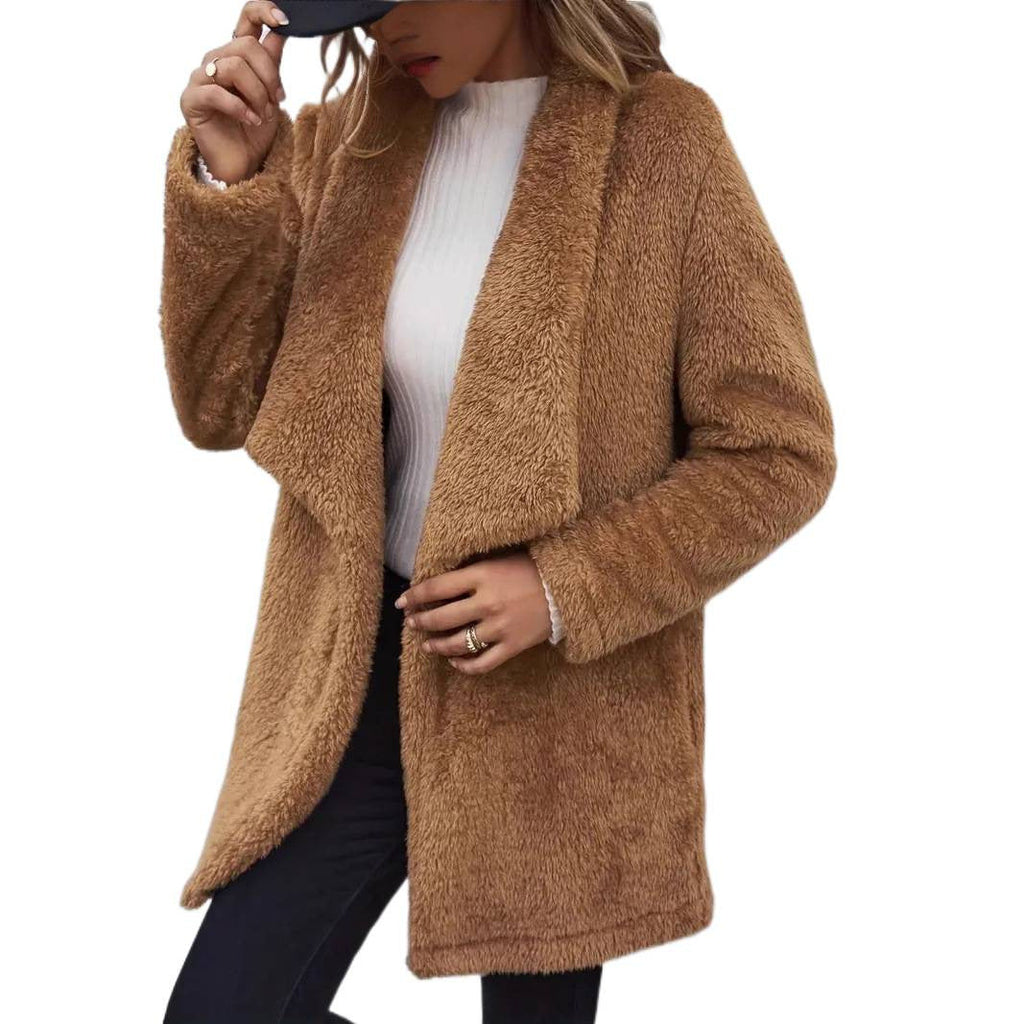Women's Fluffy Open-Front Coat