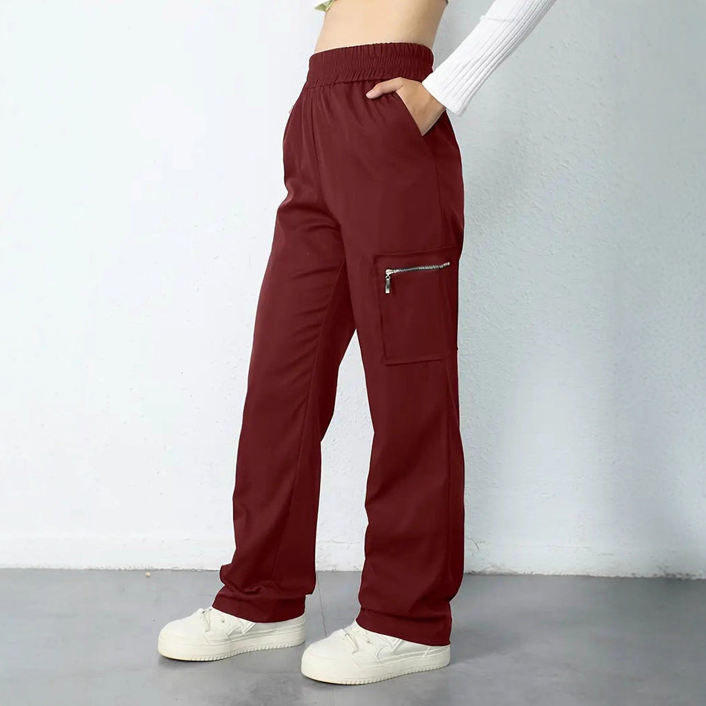 Women's Comfortable Cargo Pants with Elastic Waistband