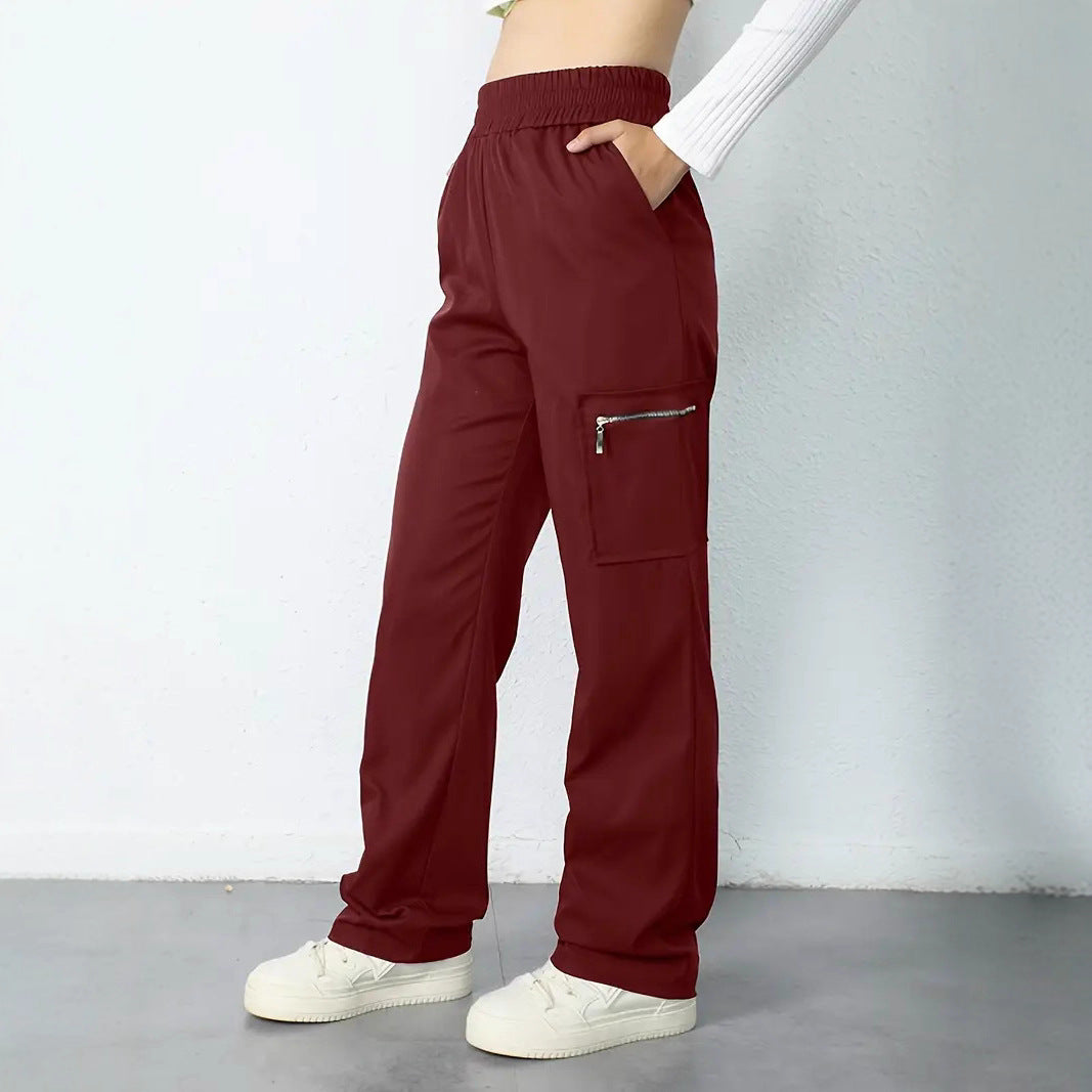 Women's Comfortable Cargo Pants with Elastic Waistband