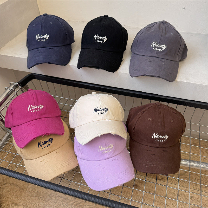 Men's Distressed Cotton Baseball Hat