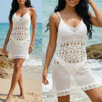 Crocheted Beach Jumpsuit with Decorative Accents