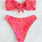 Women's Modern Leopard Print Bandeau Bikini