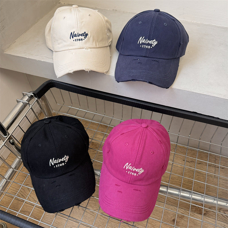 Men's Distressed Cotton Baseball Hat