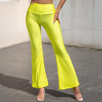 Women's Shimmer Flared Pants with High Waist