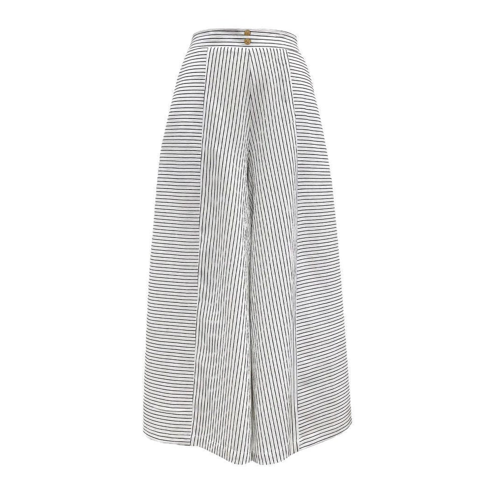 Women's High-Waisted Striped Culottes