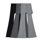 Women's Flared Pants with Asymmetric Overlay