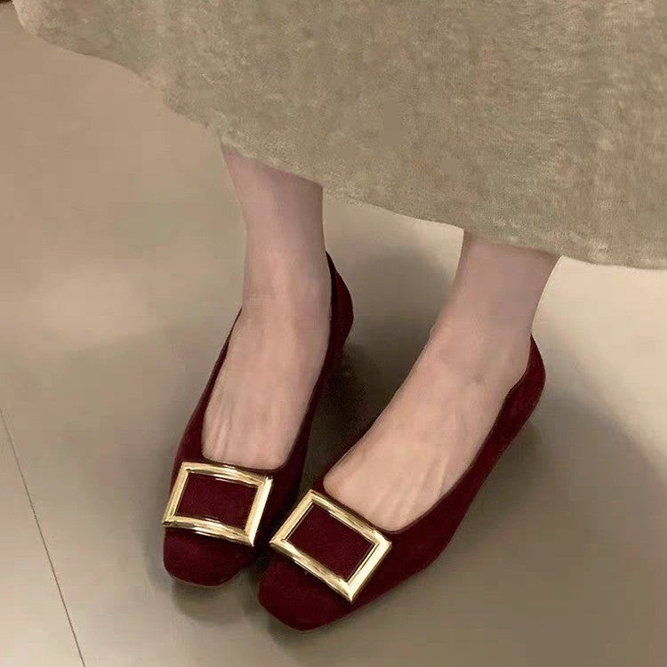 Women's Ballet Flats with Elegant Buckle Detail