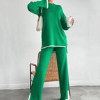 Women's Relaxed Loungewear Set with Contrast Hem Details