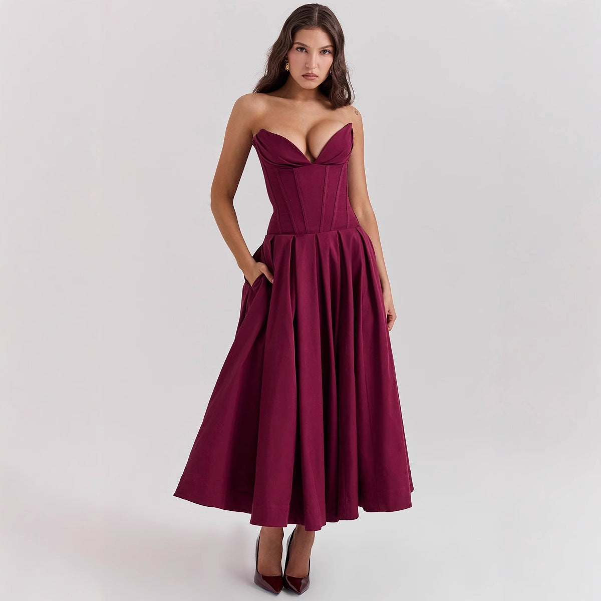 Women's Fitted A-Line Evening Dress