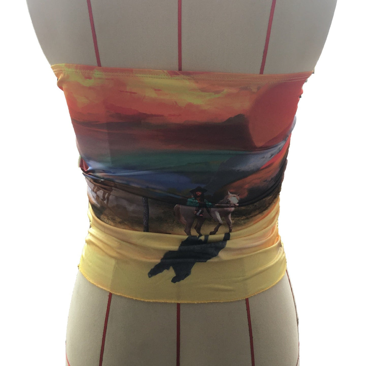 Women's Colorful Artistic Print Bandeau Top