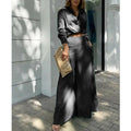 Women's Elegant Two-Piece Set with Crop Top and Palazzo Pants