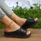 Women's Breathable and Elegant Slide Sandals with Fashionable Perforation