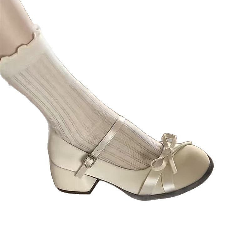 Women's Ballet Flats with Decorative Bow and Stable Sole
