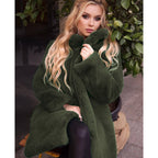 Women's Fluffy Faux Fur Coat with High Collar