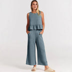 Casual Jumpsuit with Voluminous Bodice and Side Pockets