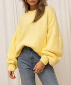 Women's Cozy Oversized Sweater with Voluminous Sleeves