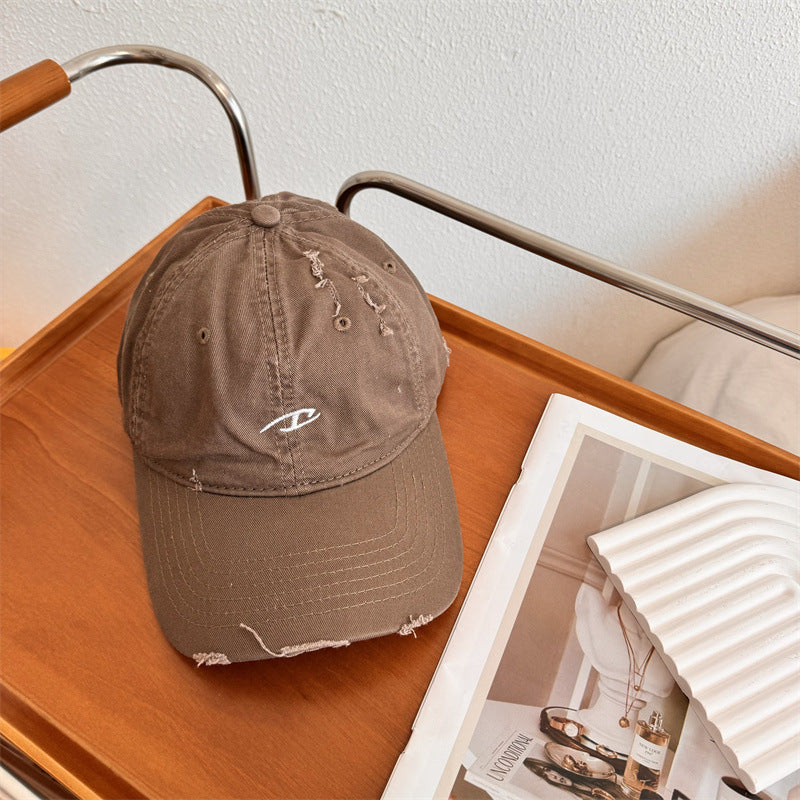 Men's Distressed Cotton Baseball Cap