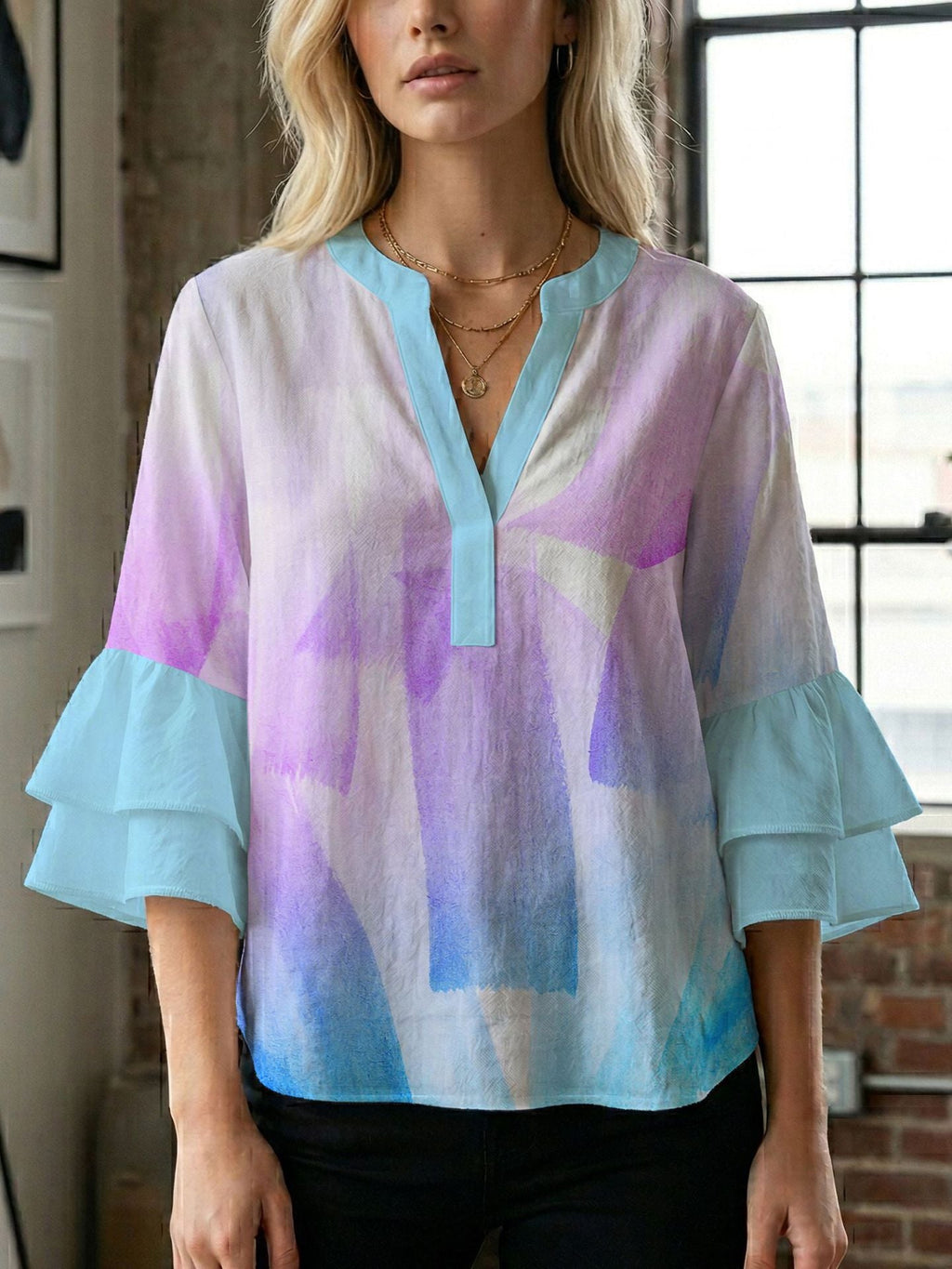 Women's Blouse with Beautiful Floral Design