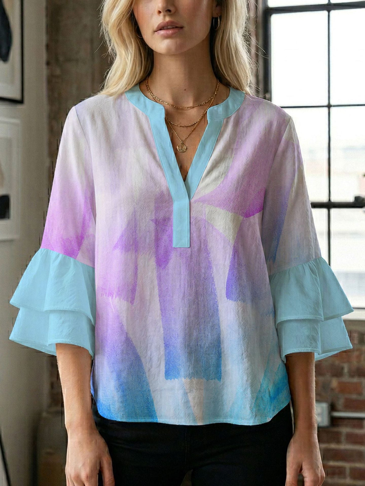 Women's Blouse with Beautiful Floral Design