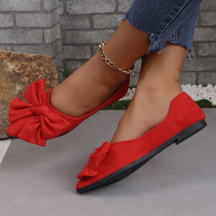 Women's Ballet Flats with Decorative Bow Detail