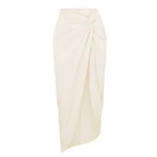 Women's Swimsuit with Draping and Gold Accents