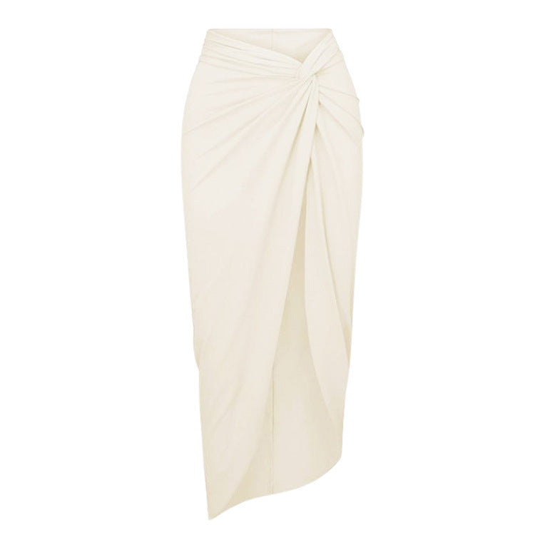 Women's Swimsuit with Draping and Gold Accents