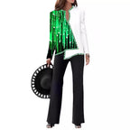 Elegant Statement Jacket with Asymmetric Cut and Sparkling Details