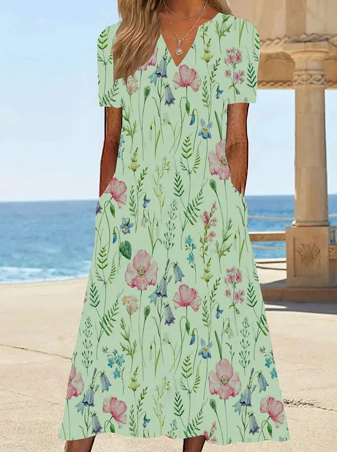 Women's Floral Summer Dress with Pockets