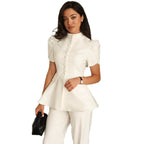 Elegant Blazer Jacket with Voluminous Sleeves