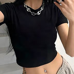 Women's Fitted Short-Sleeve Crew Neck Shirt