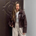 Women's Cropped Jacket with Sturdy Collar and Practical Pockets