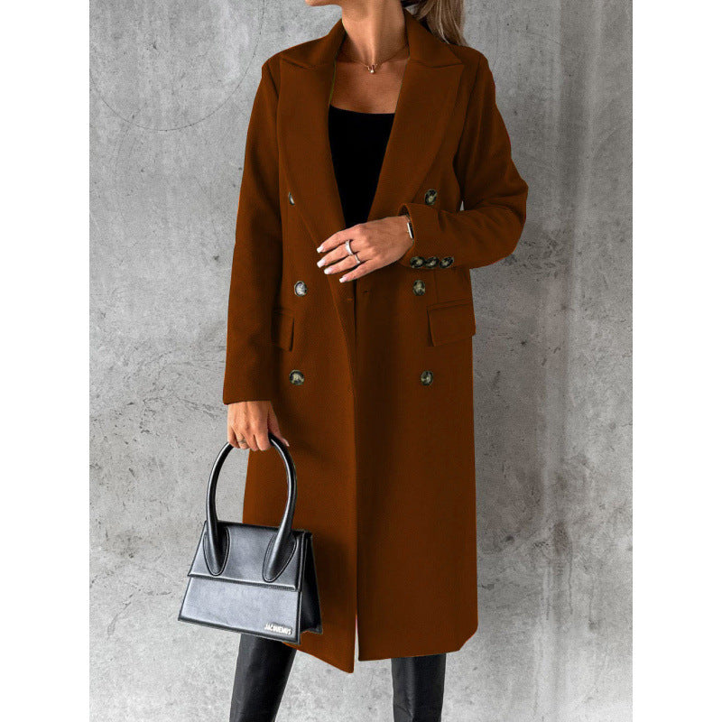 Elegant Double-Breasted Coat with Modern Cut