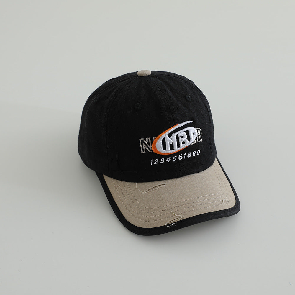 Men's Distressed Cotton Logo Baseball Cap