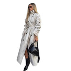 Elegant Coat with High Collar and Adjustable Belt