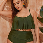Women's Swim Short Set with Ruffle Detail