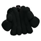 Women's Fluffy Faux Fur Coat with Wide Sleeves