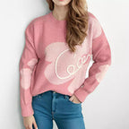 Women's Cozy Pullover with Creative Lettering and Modern Design