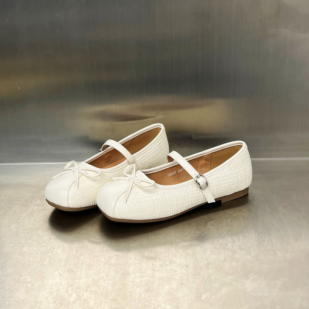 Women's Ballet Flats with Bow Detail and Strap
