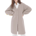Women's Elegant Button-Front V-Neck Cardigan