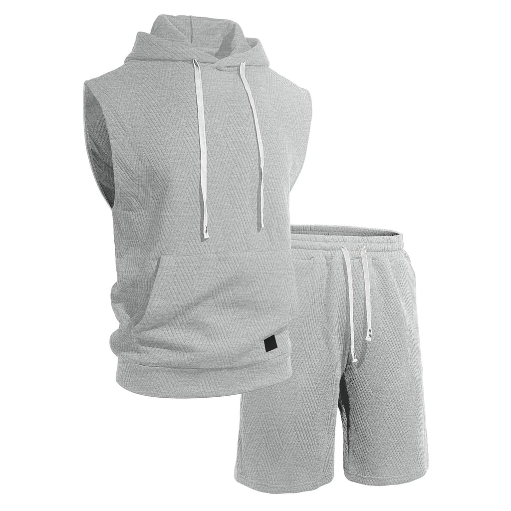 Men's Sleeveless Hoodie Lounge Set