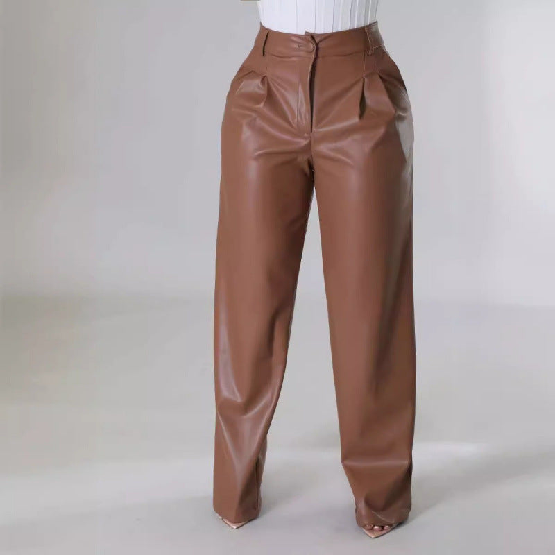 Women's Elegant Faux Leather Pants