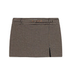 Women's Plaid Mini Skirt with Side Slit
