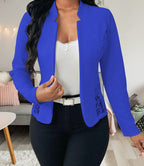 Elegant Blazer Jacket with Crochet Trim